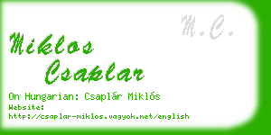 miklos csaplar business card